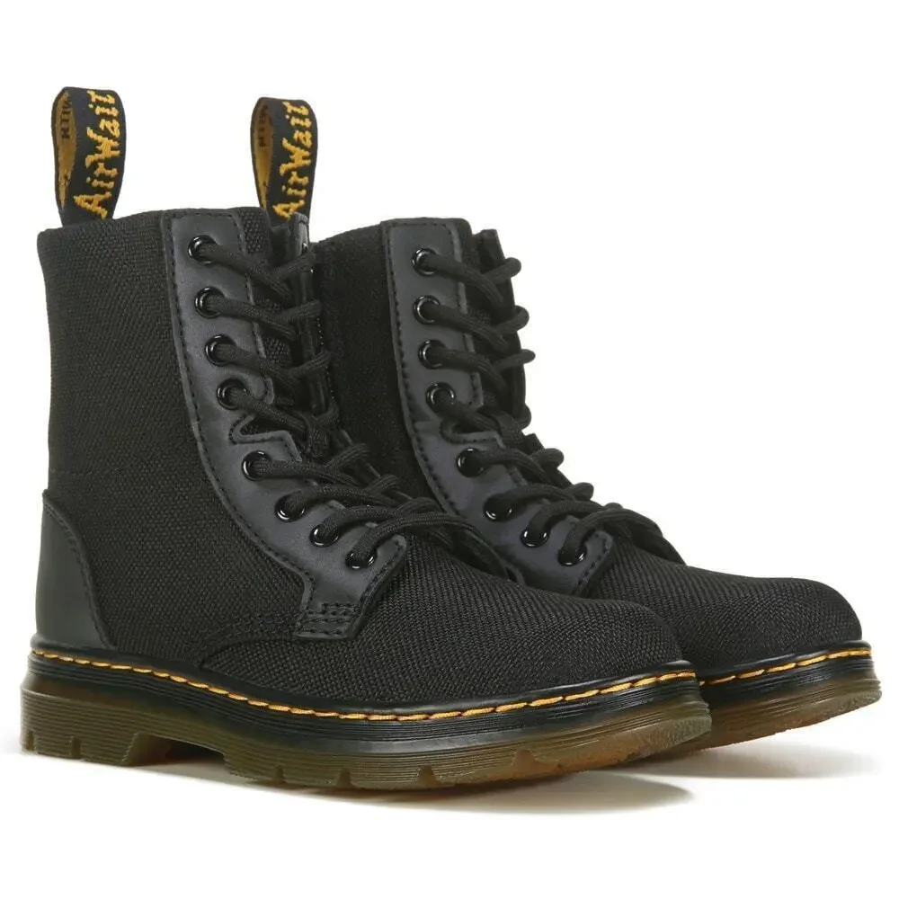 Dr. Martens Junior Combs Extra Tough Poly Casual Boots, Canvas, Size 4, Black